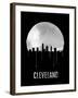 Cleveland Skyline Black-null-Framed Art Print