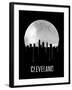 Cleveland Skyline Black-null-Framed Art Print