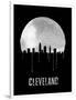 Cleveland Skyline Black-null-Framed Art Print