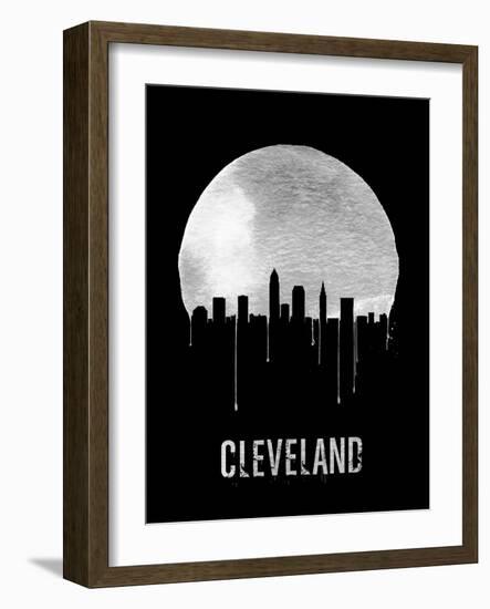 Cleveland Skyline Black-null-Framed Art Print