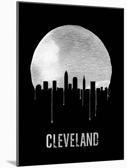 Cleveland Skyline Black-null-Mounted Art Print