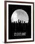 Cleveland Skyline Black-null-Framed Art Print