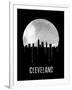 Cleveland Skyline Black-null-Framed Art Print