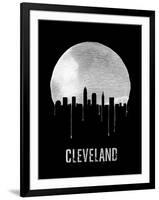 Cleveland Skyline Black-null-Framed Art Print