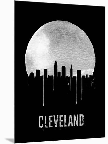 Cleveland Skyline Black-null-Mounted Art Print