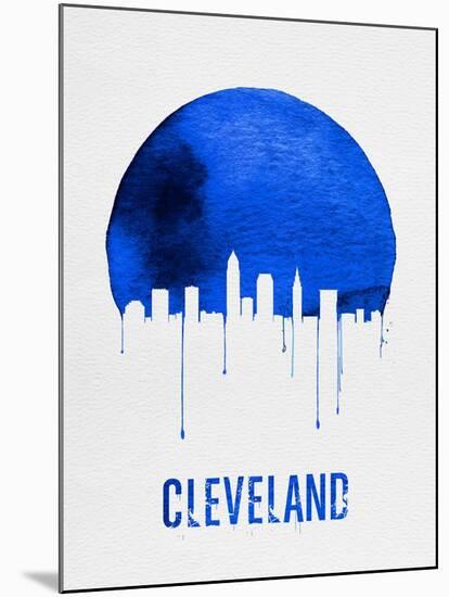 Cleveland Skyline Blue-null-Mounted Art Print