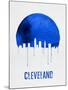Cleveland Skyline Blue-null-Mounted Art Print