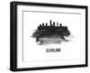 Cleveland Skyline Brush Stroke - Black II-NaxArt-Framed Art Print