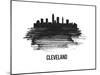 Cleveland Skyline Brush Stroke - Black II-NaxArt-Mounted Art Print