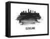 Cleveland Skyline Brush Stroke - Black II-NaxArt-Framed Stretched Canvas
