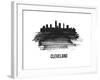 Cleveland Skyline Brush Stroke - Black II-NaxArt-Framed Art Print