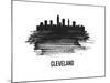 Cleveland Skyline Brush Stroke - Black II-NaxArt-Mounted Art Print