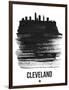 Cleveland Skyline Brush Stroke - Black-NaxArt-Framed Art Print