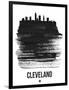 Cleveland Skyline Brush Stroke - Black-NaxArt-Framed Art Print