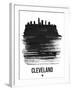 Cleveland Skyline Brush Stroke - Black-NaxArt-Framed Art Print