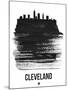 Cleveland Skyline Brush Stroke - Black-NaxArt-Mounted Art Print