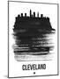 Cleveland Skyline Brush Stroke - Black-NaxArt-Mounted Art Print