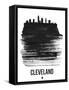 Cleveland Skyline Brush Stroke - Black-NaxArt-Framed Stretched Canvas