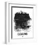 Cleveland Skyline Brush Stroke - Black-NaxArt-Framed Art Print