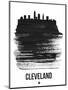 Cleveland Skyline Brush Stroke - Black-NaxArt-Mounted Art Print