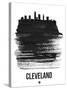 Cleveland Skyline Brush Stroke - Black-NaxArt-Stretched Canvas