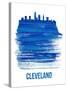 Cleveland Skyline Brush Stroke - Blue-NaxArt-Stretched Canvas