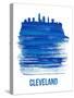 Cleveland Skyline Brush Stroke - Blue-NaxArt-Stretched Canvas