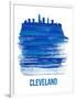 Cleveland Skyline Brush Stroke - Blue-NaxArt-Framed Art Print