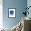 Cleveland Skyline Brush Stroke - Blue-NaxArt-Framed Art Print displayed on a wall