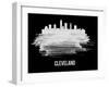 Cleveland Skyline Brush Stroke - White-NaxArt-Framed Art Print