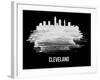 Cleveland Skyline Brush Stroke - White-NaxArt-Framed Art Print