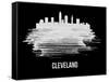 Cleveland Skyline Brush Stroke - White-NaxArt-Framed Stretched Canvas