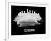 Cleveland Skyline Brush Stroke - White-NaxArt-Framed Art Print