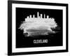 Cleveland Skyline Brush Stroke - White-NaxArt-Framed Art Print