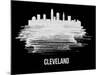 Cleveland Skyline Brush Stroke - White-NaxArt-Mounted Art Print