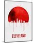 Cleveland Skyline Red-NaxArt-Mounted Art Print