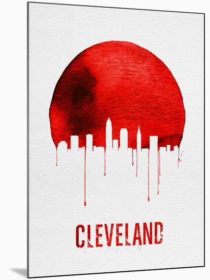 Cleveland Skyline Red-NaxArt-Mounted Art Print