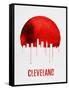 Cleveland Skyline Red-NaxArt-Framed Stretched Canvas