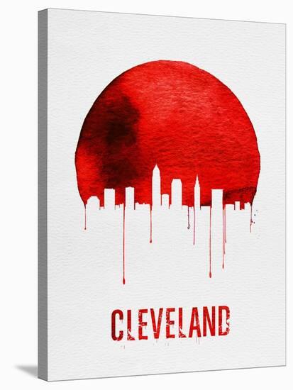 Cleveland Skyline Red-NaxArt-Stretched Canvas