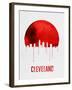 Cleveland Skyline Red-NaxArt-Framed Art Print