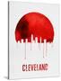 Cleveland Skyline Red-NaxArt-Stretched Canvas