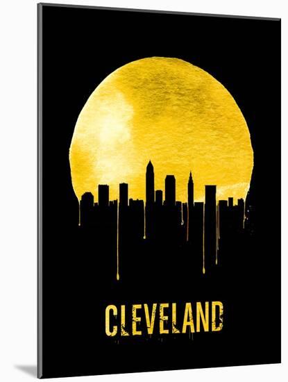 Cleveland Skyline Yellow-null-Mounted Art Print