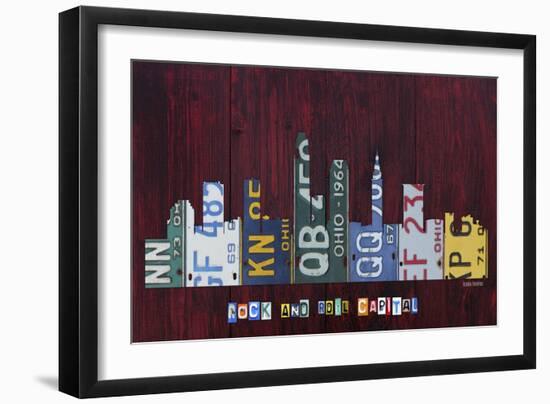 Cleveland Skyline-Design Turnpike-Framed Giclee Print