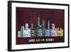 Cleveland Skyline-Design Turnpike-Framed Giclee Print