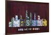 Cleveland Skyline-Design Turnpike-Framed Giclee Print