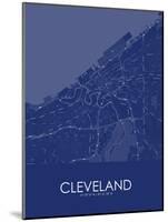 Cleveland, United States of America Blue Map-null-Mounted Poster