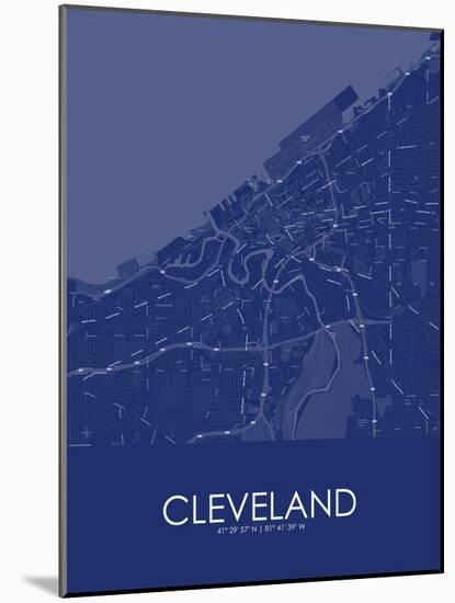 Cleveland, United States of America Blue Map-null-Mounted Poster