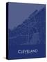 Cleveland, United States of America Blue Map-null-Stretched Canvas