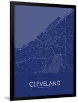 Cleveland, United States of America Blue Map-null-Framed Poster