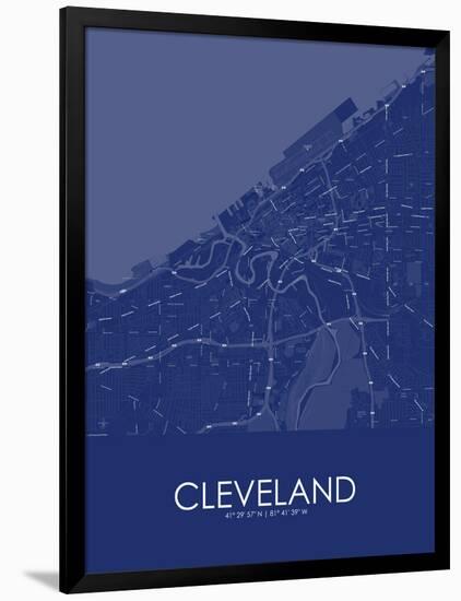 Cleveland, United States of America Blue Map-null-Framed Poster